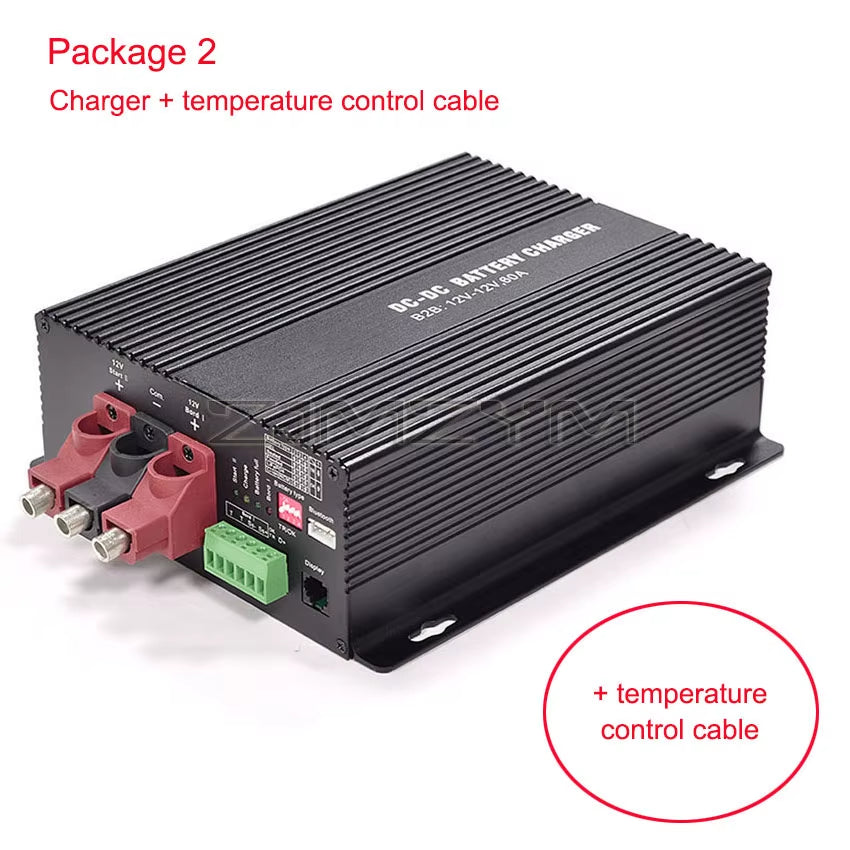 12V 60A Charger Booster for Rvs Campers Ships Lead-Acid DC to DC Charger Support Bluetooth App Automatic Smart Battery Chargers