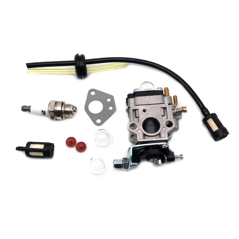 15Mm Carburetor Fit for Brushcutters 52Cc 49Cc 43Cc for 40-5 44-5 Engine with Fuel Line Filter Pump Cup Spark Plug Tool Parts