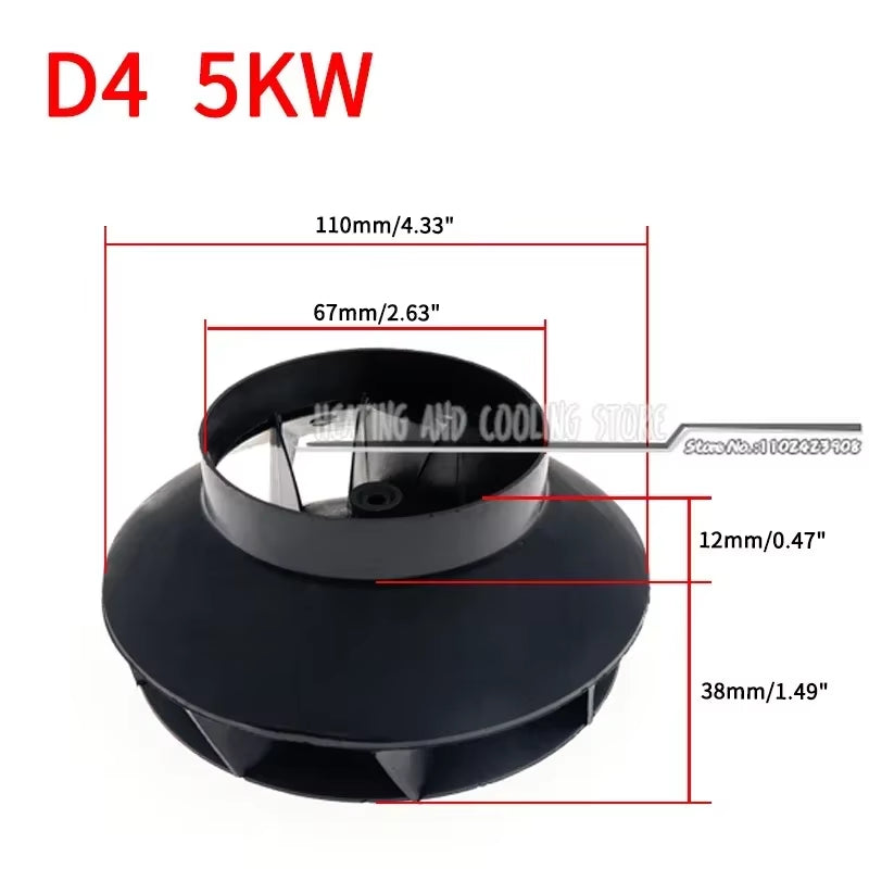 12V Car Heater Blower Fan Motor Inner Wind Wheel for Chinese 2KW 5KW Diesel Air Parking Heaters D2 D4 for Webasto 5000/3500