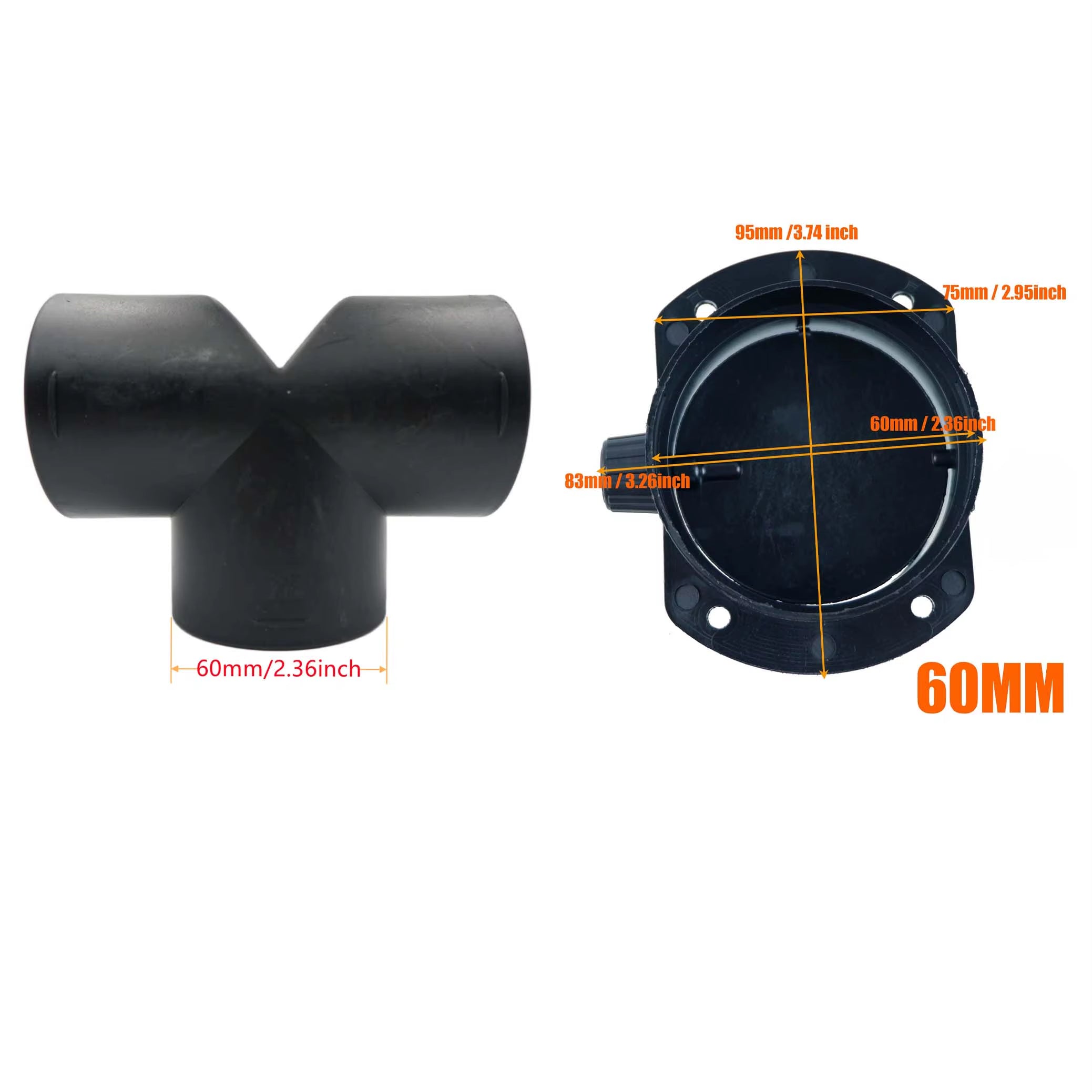 60Mm 75Mm Valve Flap Adjustable Air Diesel Heater Vent Ducting Branch Splitter Exhaust Pipe Outlet Joiner Connector for Car