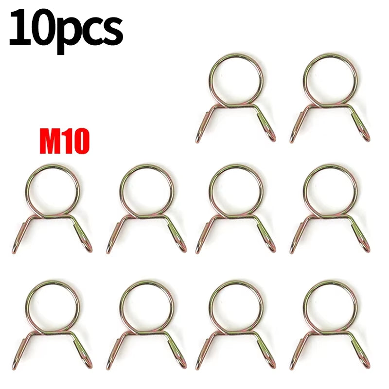 100/10PCS Car Petrol Hose Spring Clamps 5~14Mm Iron Pipe Clips Auto Fuel Line Petrol Pipe Fuel Hose Clamp for Motorcycle Boats