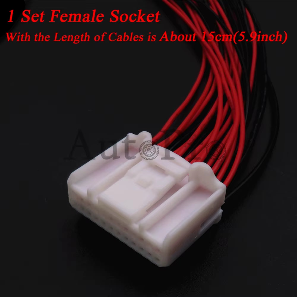 1 Set 24 Hole Auto Accessories 1473413-1 1318917-1 1376103-1 AC Assembly Rearview Mirror Electric Wire Socket Car Unseaed Plug