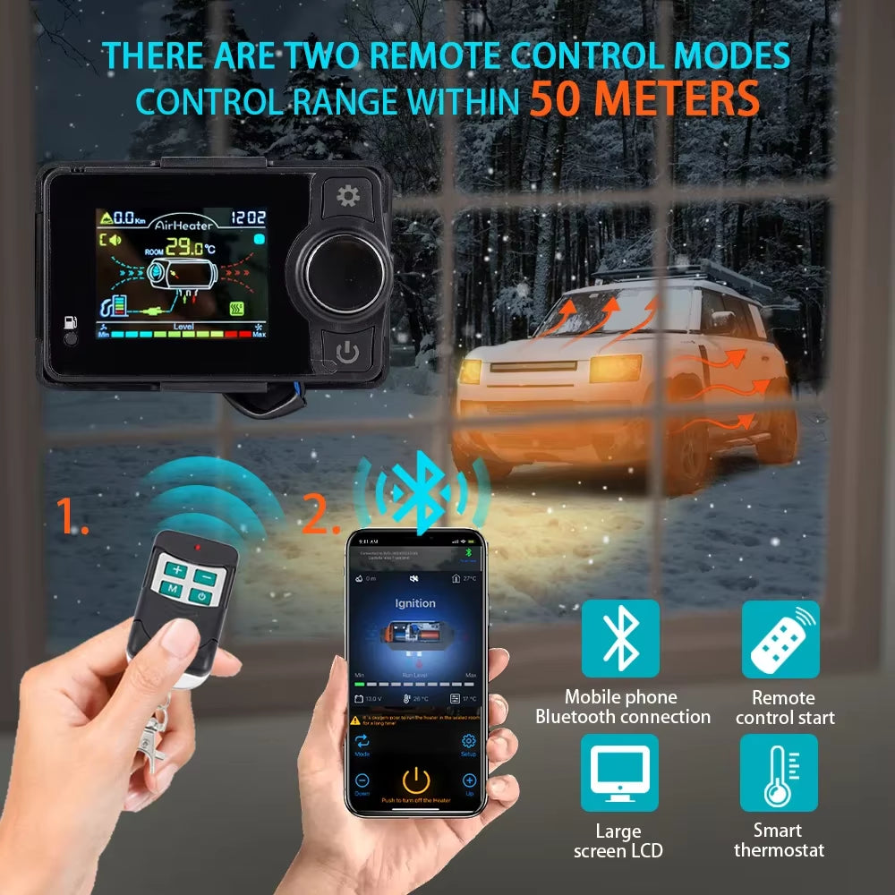 12V 24V 220V Car Air Parking Heater Set Camouflage Model 2-8KW with Bluetooth and Voice Playback Function for Ship RV Truck