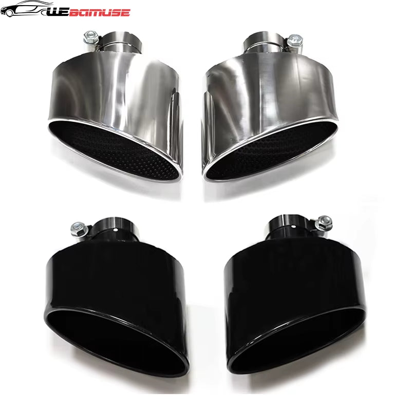 Car Accessories for Audi A4 A5 A6 A7 Upgrade RS4 RS6 RS5 RS7 Oval Exhaust Muffler Tailpipe Exhaust System