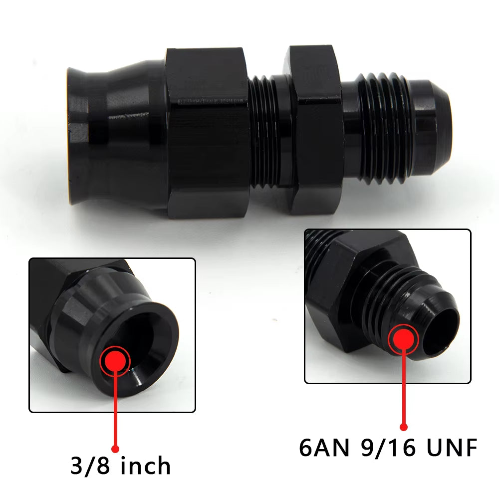 AN6 AN8 AN10 Straight Male to 5/16" 3/8" 1/2" 1/4" Tubing Compression Oil Line Hose End Fitting Adapter Fuel Line Adaptor