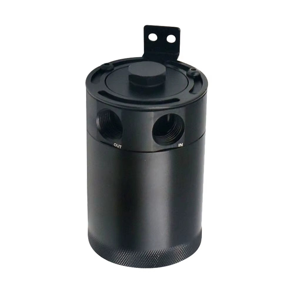 Universal Air Oil Separator Universal Aluminum 2-Port Oil Catch Can Tank Oil Catch Can Baffled Car Accessories