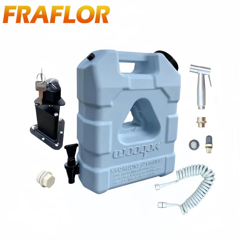 Car Mounted 21L Water Tank Large Capacity Portable Camping Water Storage Bucket Detachable Faucet for Outdoor Travel Driving