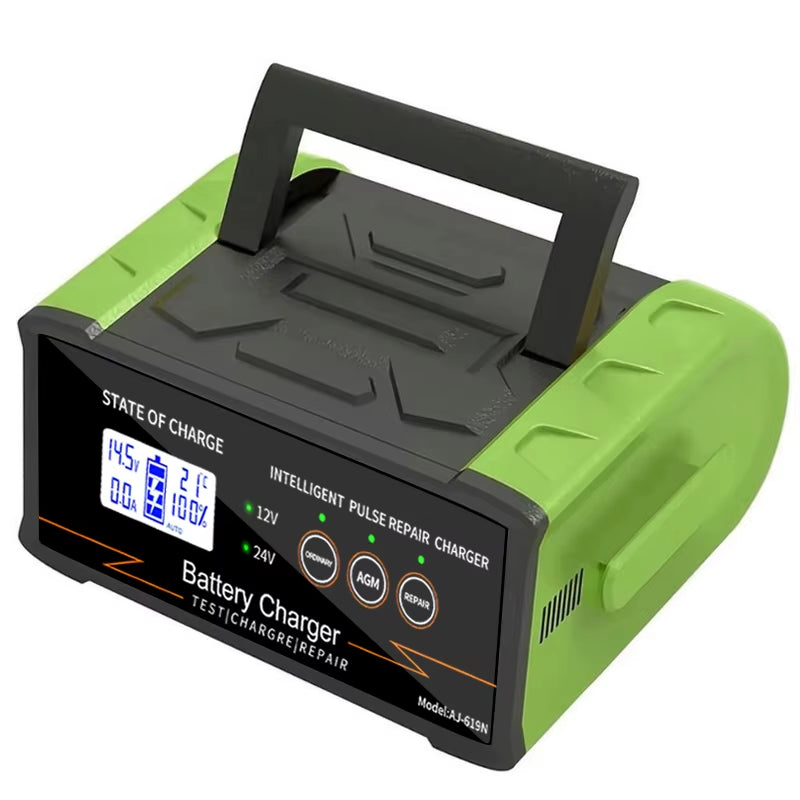 12V-24V Car Battery Charger High Power 300W/400W Smart Battery Charger Fast Charging Wet Dry Lead Acid Digital LCD Display