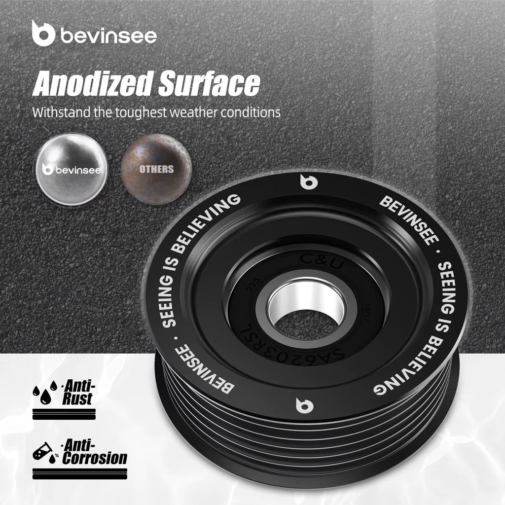 Aluminum LS 6 Groove Tensioner Pulley Width 23Mm for Chevrolet Corvette 5.7L 350 V8 1997-2004