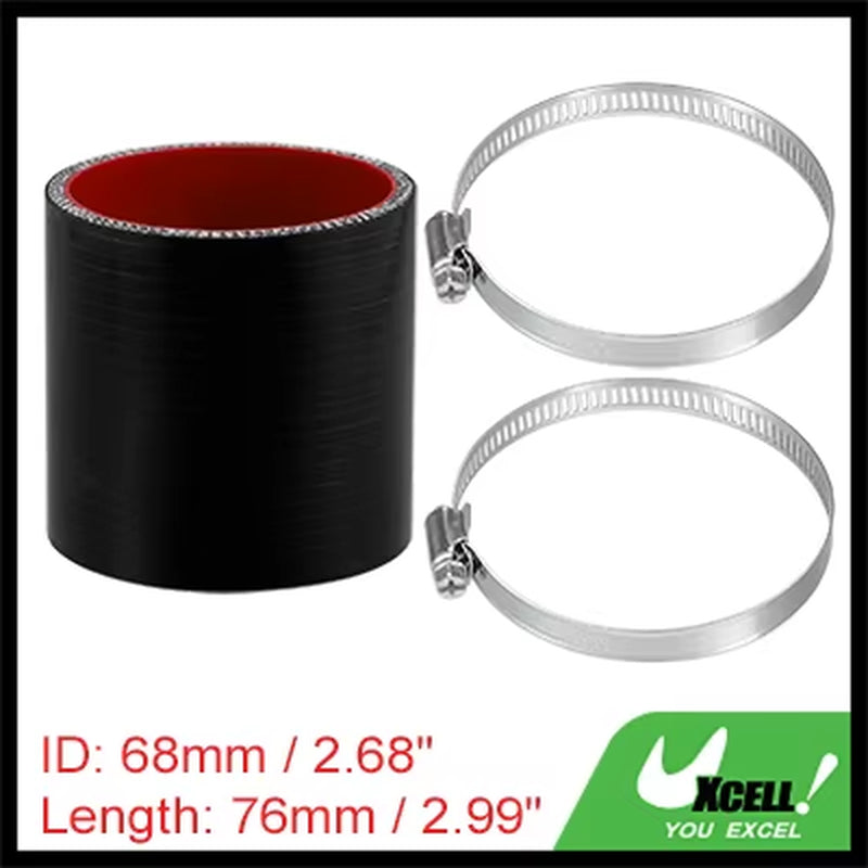 22Mm 25Mm 28Mm 30Mm 35Mm 42Mm 54Mm 65Mm 83Mm ID Car Straight Silicone Hose Coupler Intercooler Tube W/ Clamps 76Mm L
