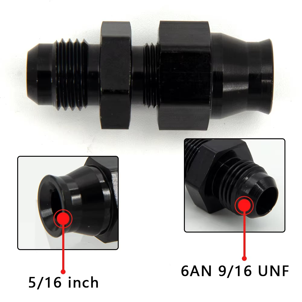 AN6 AN8 AN10 Straight Male to 5/16" 3/8" 1/2" 1/4" Tubing Compression Oil Line Hose End Fitting Adapter Fuel Line Adaptor