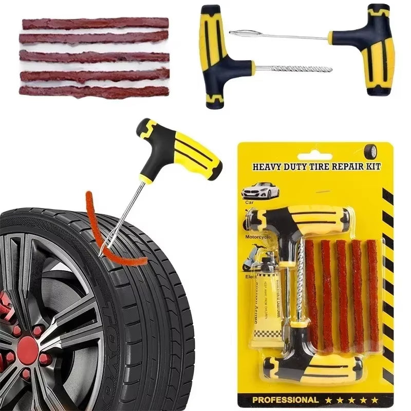 Car Tire Repair Kit Practical Tools Durable Tire Strips Super Glue Included Auto Emergency Repair Kit Optional With/Without Glue