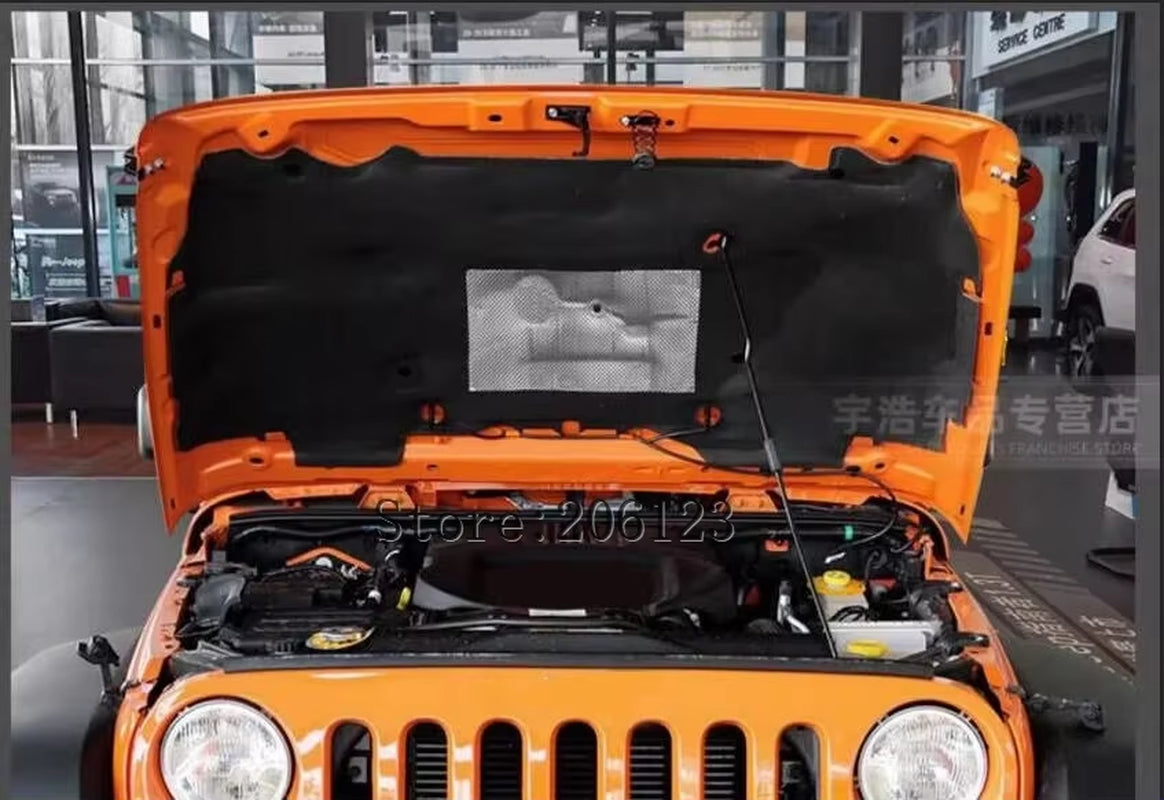 2006-2017 for Jeep Wrangler Accessories Heat Sound Insulation Cotton Front Hood Engine Firewall Mat Pad Cover Noise Deadener