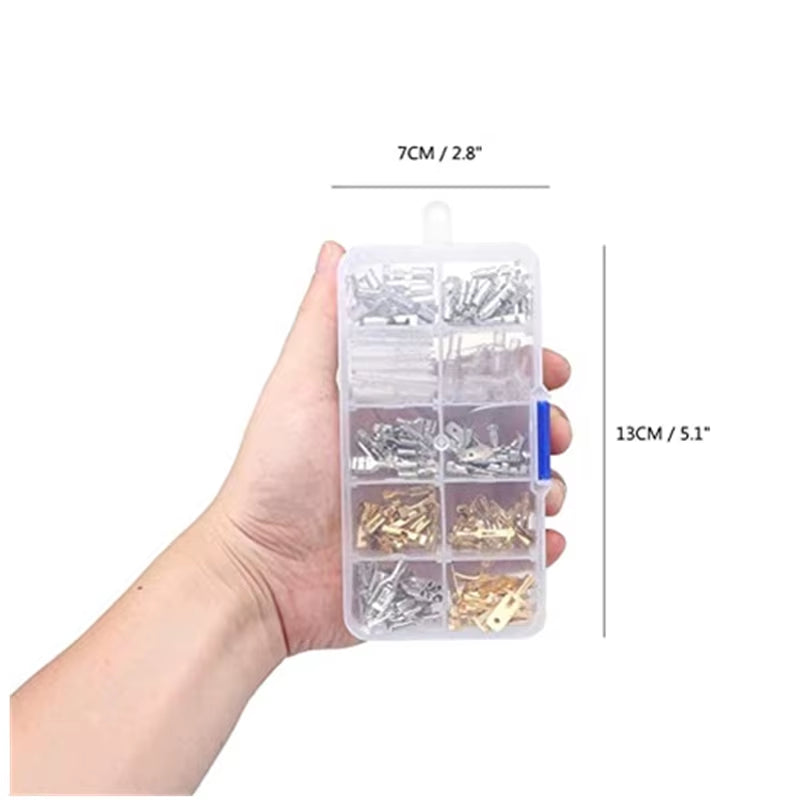 150Pcs 2.8MM 4.0MM 4.8MM 6.3MM Male and Female Car-Shaped Spade Connector Joint Crimp Terminal Insulation Seal for Car Motorcycl