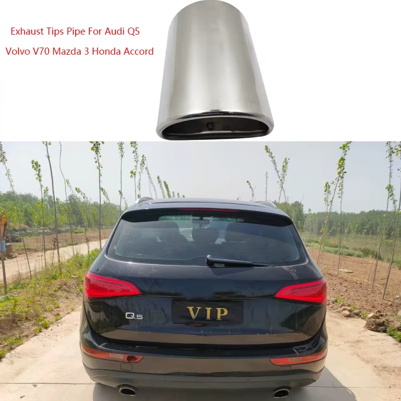 Stainless Steel Silencer Tail Car Exhaust Tips Pipe for Audi Q5 Volvo V70 Mazda 3 Honda Accord Throat Accessories