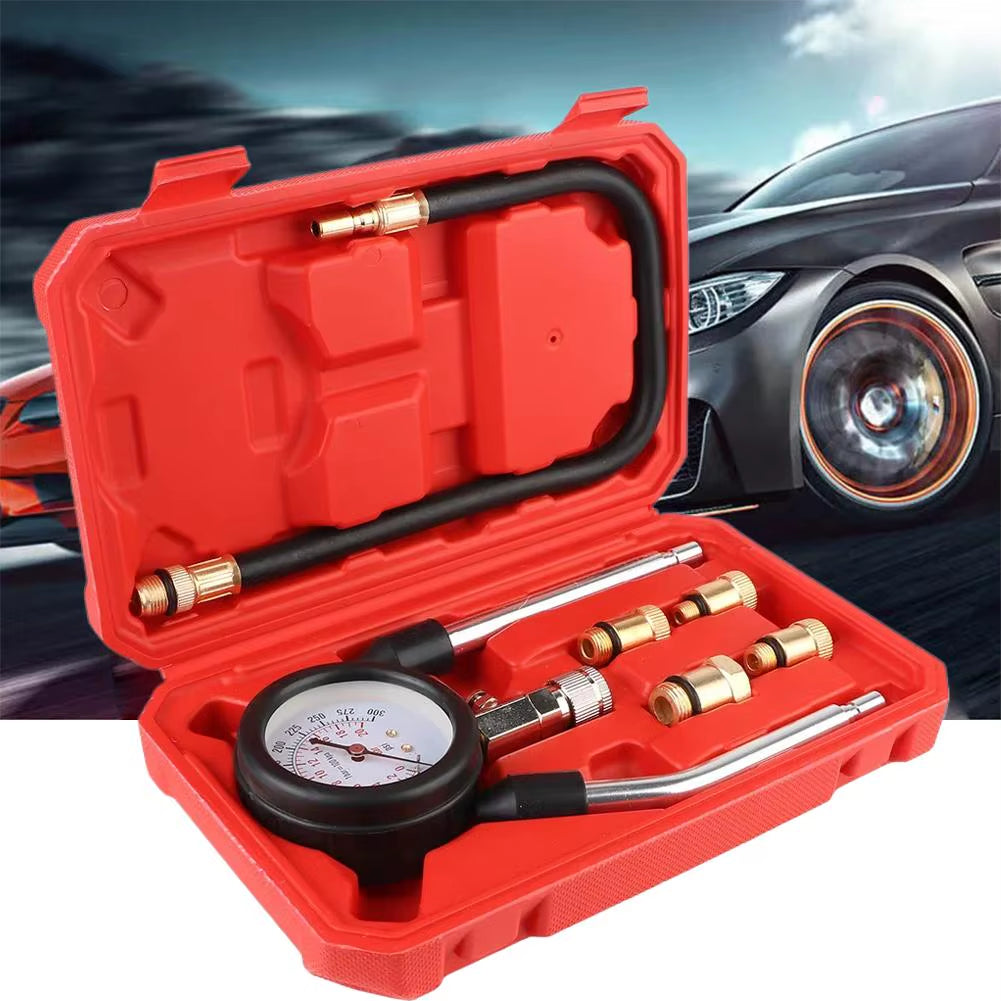 Cylinder Pressure Gauge M10 M14 Adapter Gasoline Compression Car Motorcycle Kit Tool Tester Meter Cylinder Engine Y7Z5