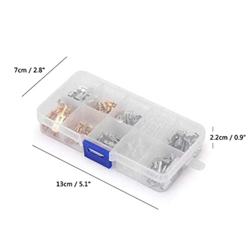 150Pcs 2.8MM 4.0MM 4.8MM 6.3MM Male and Female Car-Shaped Spade Connector Joint Crimp Terminal Insulation Seal for Car Motorcycl