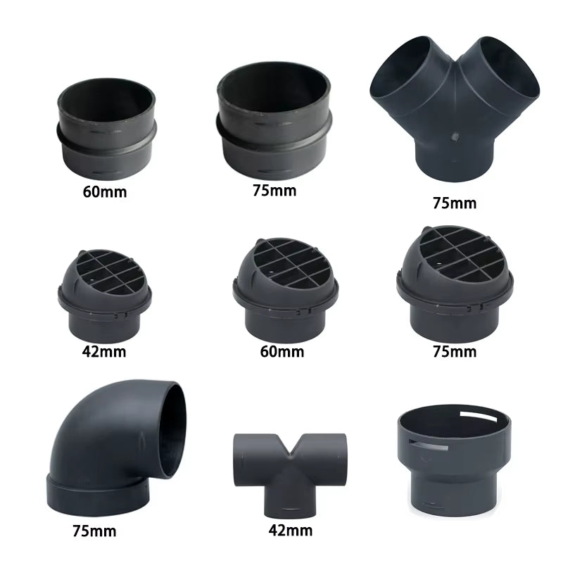 42/60/75Mm Car Heater Duct Pipe Joiner Connector Heater Ducting Straight Joint Hose Tube Connector for Eberspacher or Webasto