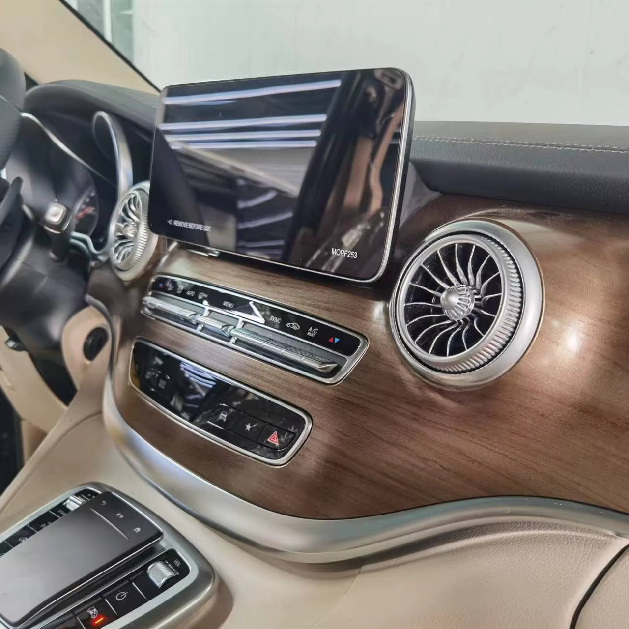 EQS Car LED Front Dashboard Air Condition Vent Outlet Turbo Interior for Mercedes Benz V Class EQV Vito W447 Metris V250 V220