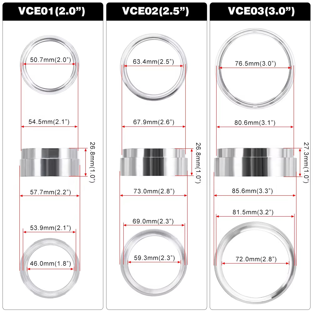 Free Shipping Exhaust V-Band Clamp W Flange System Assembly Anodized Clamp for 2"/2.5"/3"/3.5"/4" OD Turbo Intake Piping