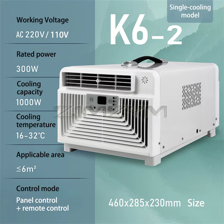 Portable Camping Tent Air Conditioner Low Noise Mini Air Conditioning for Bedroom Motorhome Camper Van Truck