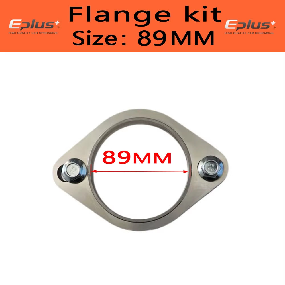 Eplus Car Motorcycle Exhaust Pipe Muffler Flange Joint Kit Universal 2 Holes 304 Stainless Steel 51MM 63MM 76MM