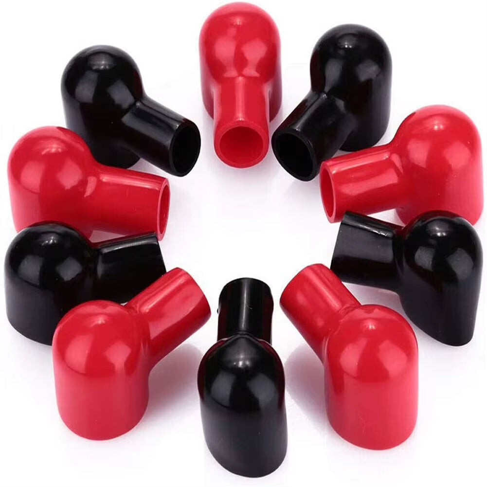 20 Pcs Battery Terminal Boots Covers Insulating Protector Cable Lug Caps Insulating Covers Replacement Tools Red/Black 12X20Mm