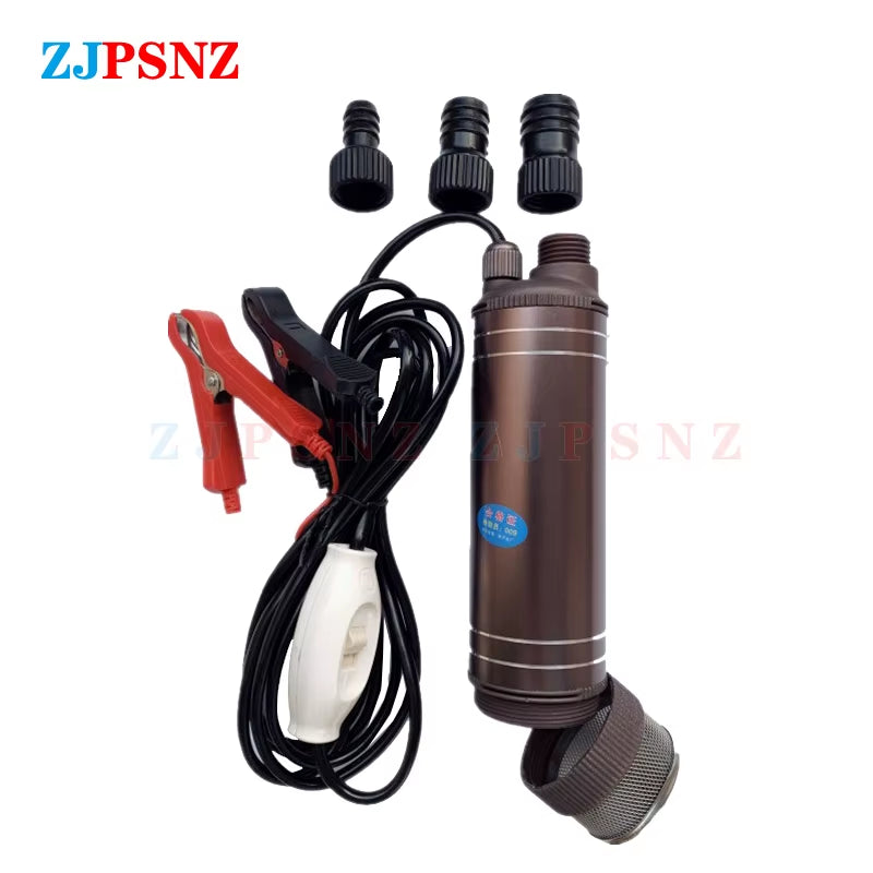 150W 12V/24V Portable DC Submersible Electric Pump for Diesel Fuel Delivery Water Sewage Suction Transfer Electric Pump 45L/Min