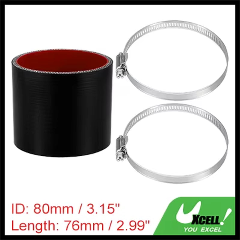 22Mm 25Mm 28Mm 30Mm 35Mm 42Mm 54Mm 65Mm 83Mm ID Car Straight Silicone Hose Coupler Intercooler Tube W/ Clamps 76Mm L