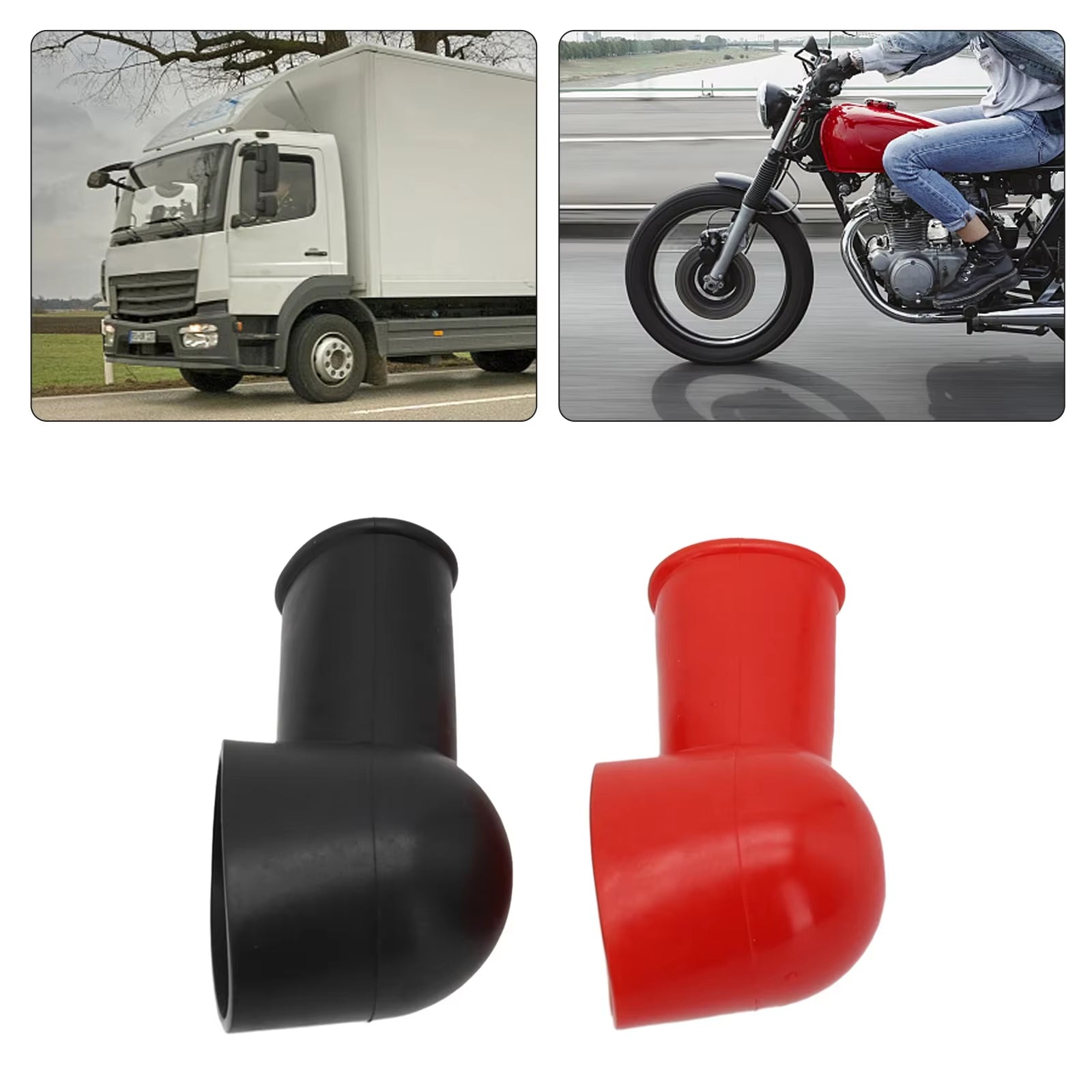 2Pcs Car Positive Battery Terminal Insulator Wire Connector Cap Cover Protector Pipe Cap Battery Protective Cover Accessories