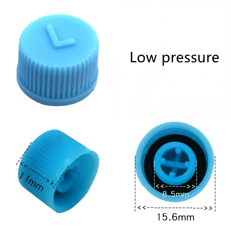 Car Air Conditioner Refrigerant Dust Cover Valve Core Caps High Low Side Port Cap Auto High Low Pressure Caps Accessories