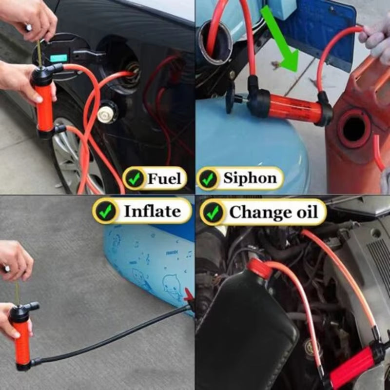 1Set Pumping Oil and Gas with Siphon Pipe to Transport Manual Pump Oil Liquid Water Chemical Delivery Pump Hand Pump Car Modelin