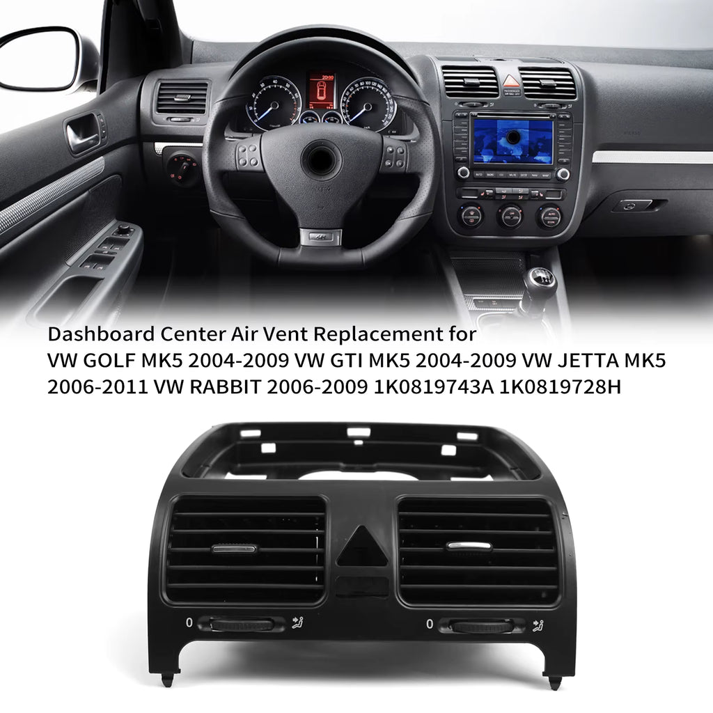 Dashboard Center Air Vent Replacement for VW GOLF MK5 2004-2009 VW GTI MK5 2004-2009 VW JETTA MK5 2006-2011 VW RABBIT 2006-2009