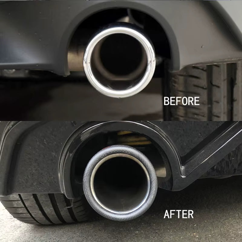 For 2020-2024 VW Volkswagen Golf Mk8 MK7.5 GTI 2.0 Muffler End Pipe Exhaust Tip Carbon Fiber Tail Throat Decoration Cover Parts