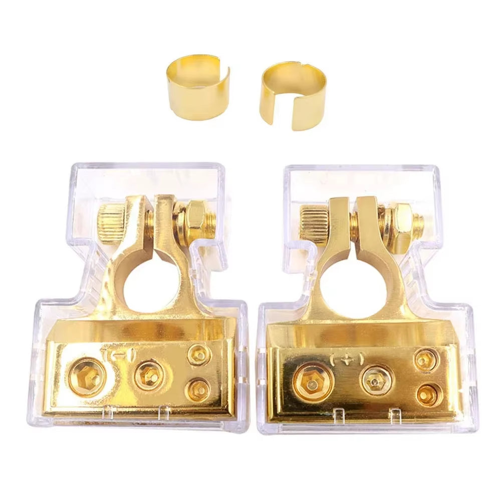 2Pcs 0/2/4/8/10 Gauge Positive Negative Car Battery Terminal Connectors Auto Car Marine Battery Terminal Connectors Shims