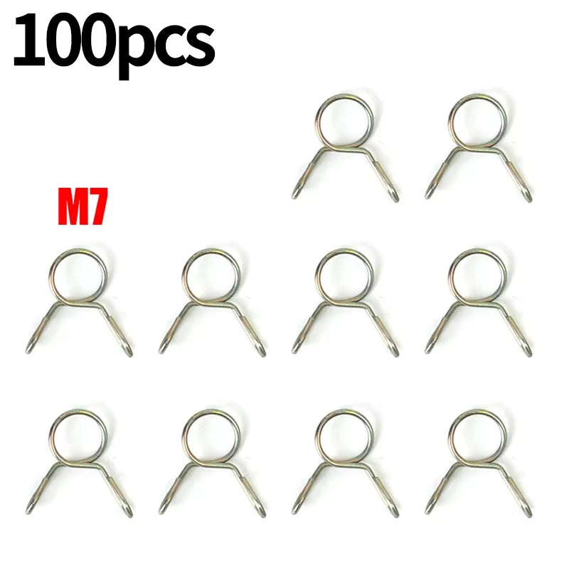 100/10PCS Car Petrol Hose Spring Clamps 5~14Mm Iron Pipe Clips Auto Fuel Line Petrol Pipe Fuel Hose Clamp for Motorcycle Boats