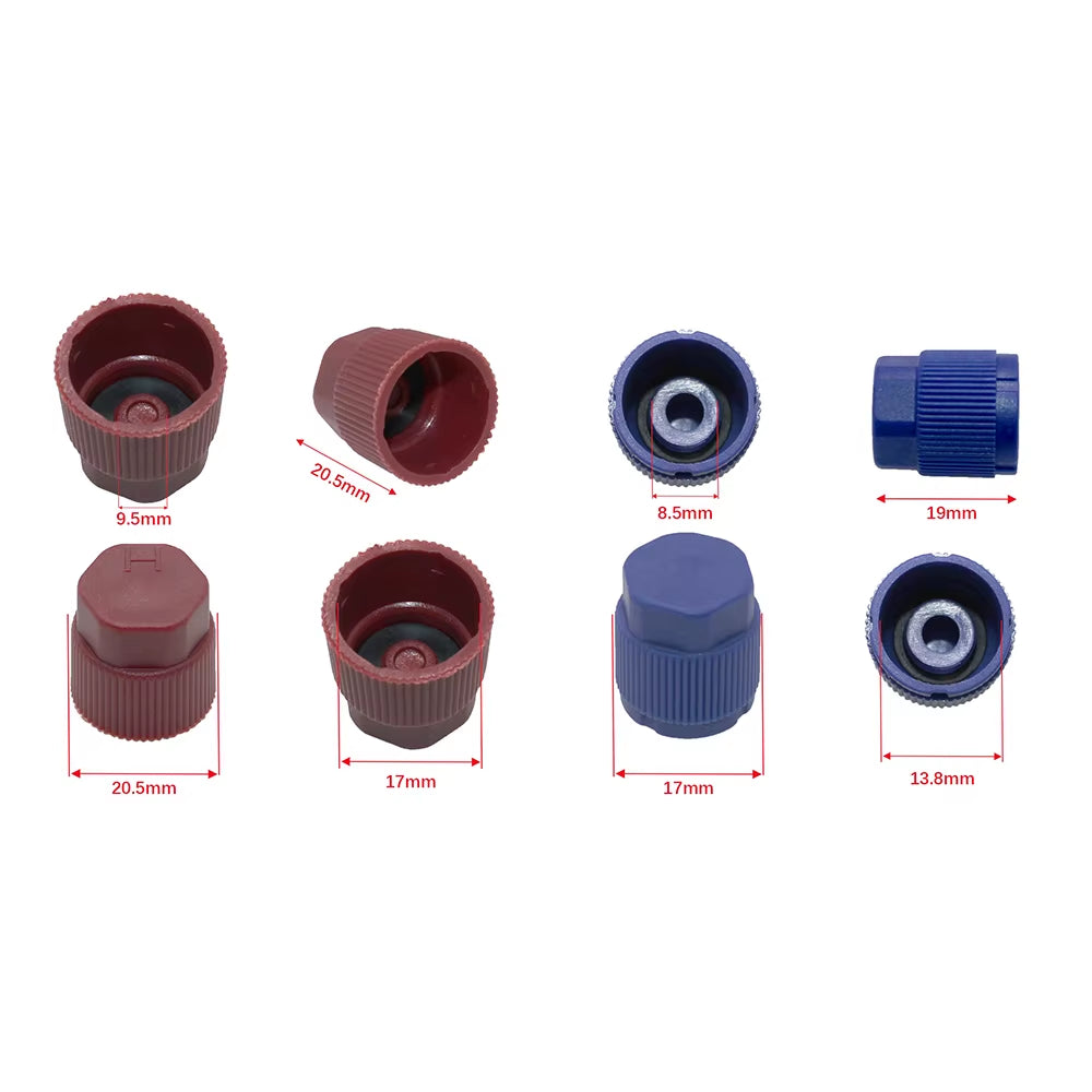 77 PCS Universal Car Auto A/C R134A R12 High Low Side AC System Valve Core Dust Caps Set Air Seal Replacement Air Conditioning