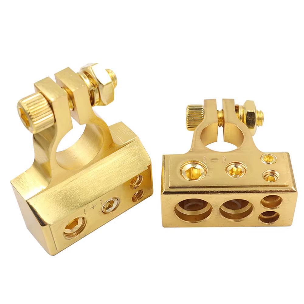 2Pcs 0/2/4/8/10 Gauge Positive Negative Car Battery Terminal Connectors Auto Car Marine Battery Terminal Connectors Shims