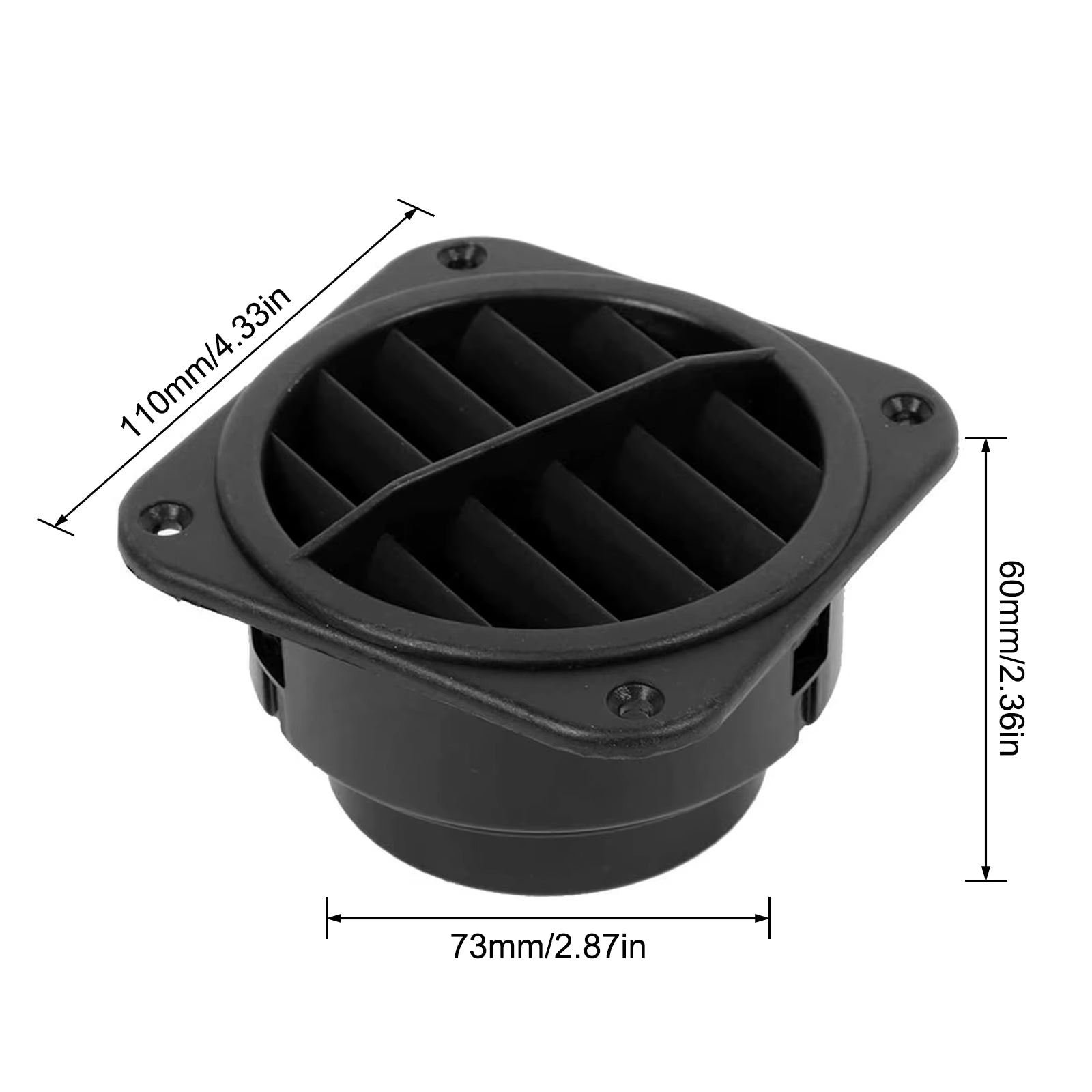 40/60/75Mm RV Bus Car Dashboard Air Vent Conditioning Outlet for Eberspacher Webasto Propex Exhaust Grille Ventilation Heaters