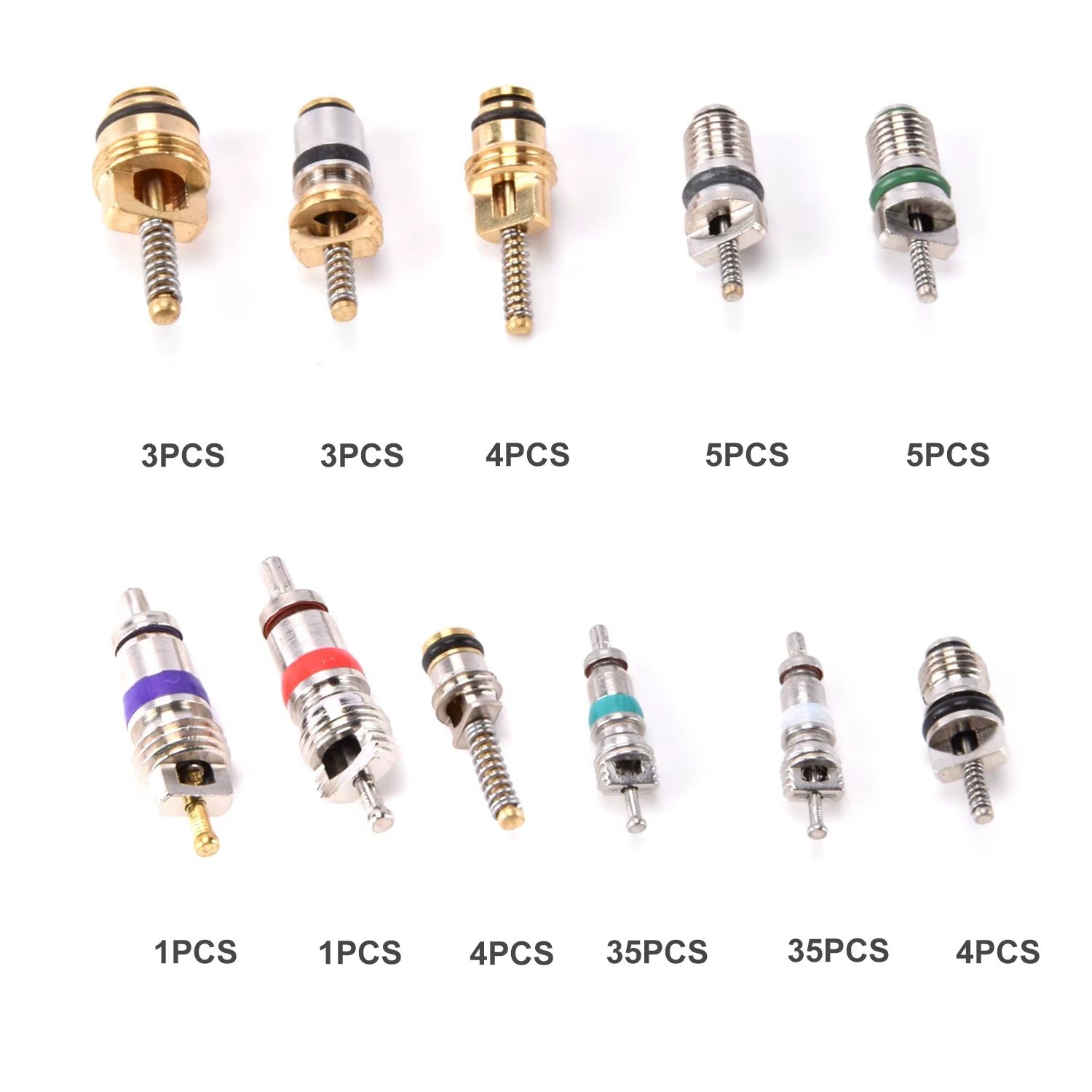 100Pcs R134A Car A/C Core Valves Automotive Air Conditioners Valve Cores Remover Tool Kit Золотник Кондиционера