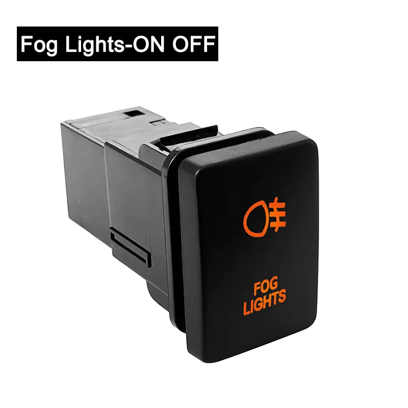 12V Car Push Button Switch with Cable Connector Orange Led Light Bar for Toyota Prado 150 200 Landcruiser Hilux RAV4 Carolla