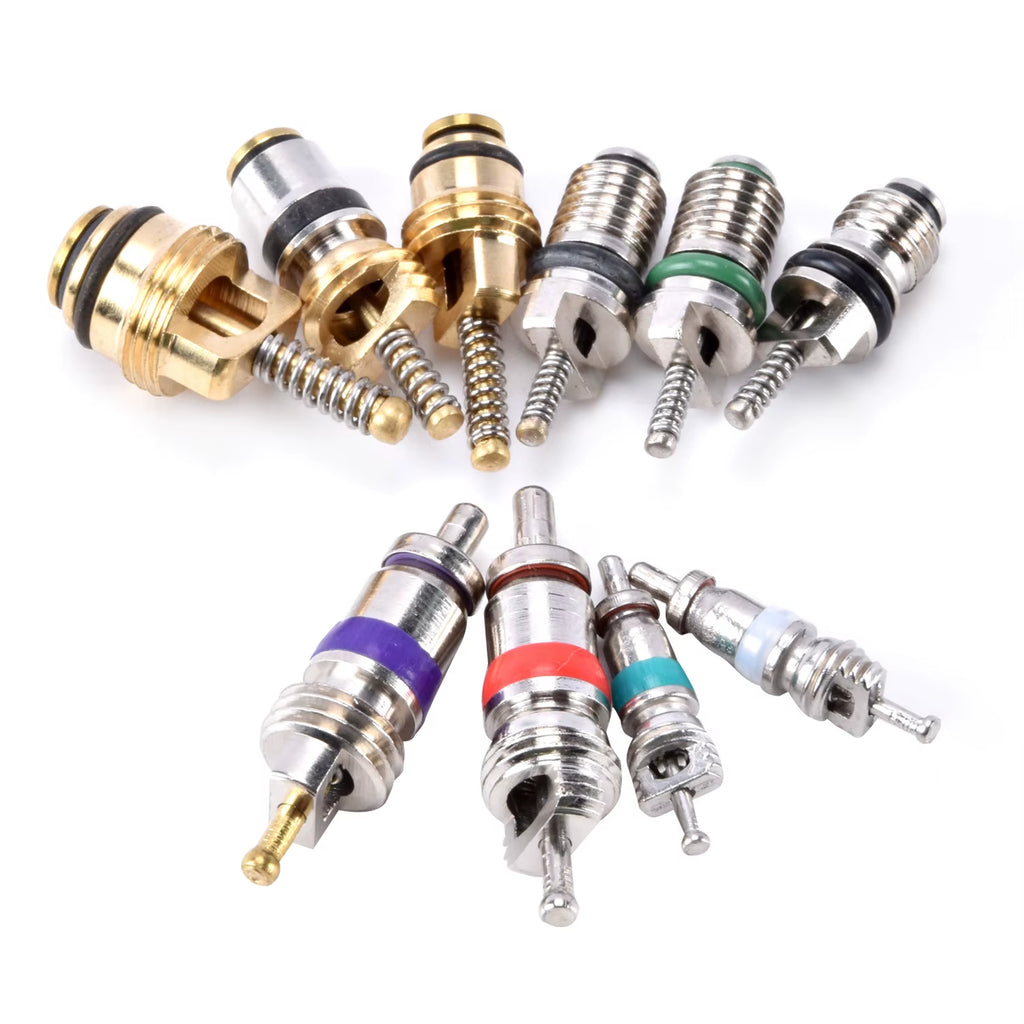 100Pcs R134A Car A/C Core Valves Automotive Air Conditioners Valve Cores Remover Tool Kit Золотник Кондиционера