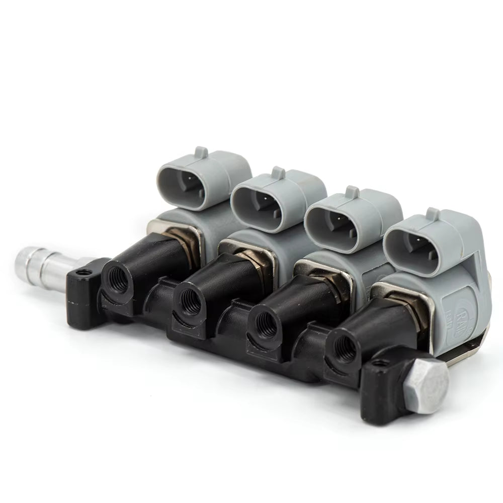 2/3 Ohm Car Injector LPG/CNG Sequential Fuel System Injection Auto Gas Conversion Kit Injector Rail Black