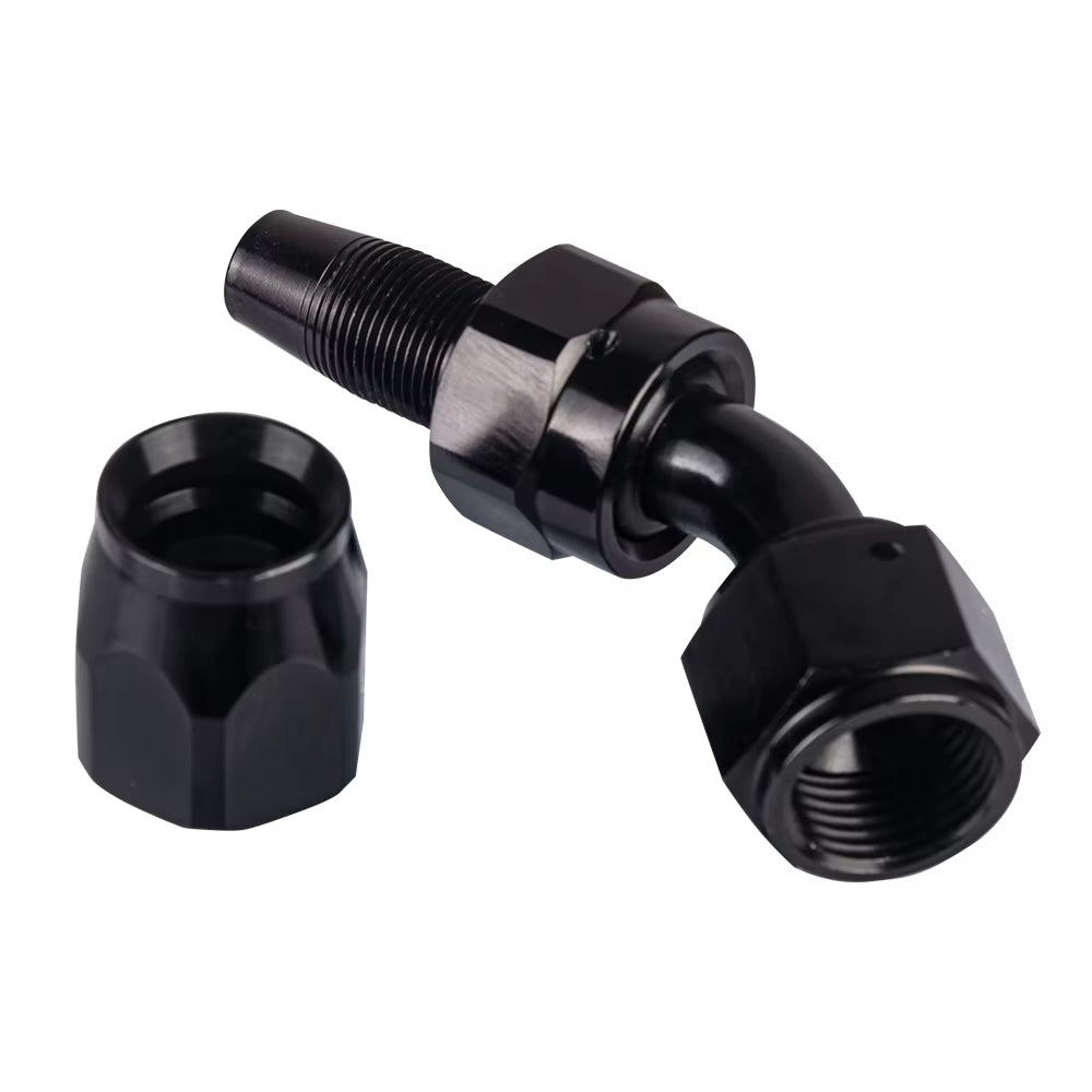 4/6/8/10/12 an Hose Ends Fitting Aluminium Black an Fittings Adapter Oil Fuel Pipe Reusable Fitting End 0/45/90/180 Degree