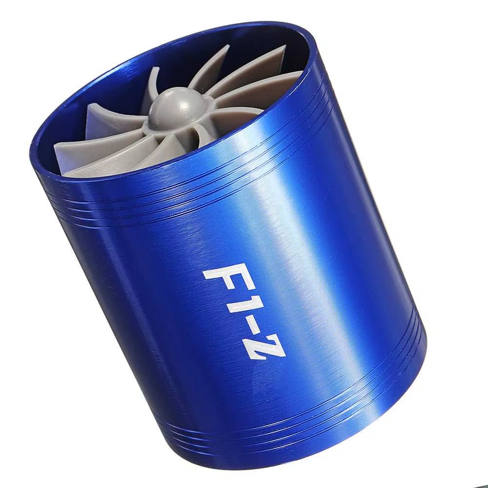 75X64Mm Universal Car Air Filter Intake Fan Double Propellers Fuel Gas Saver Supercharger for Turbine Turbo Charger
