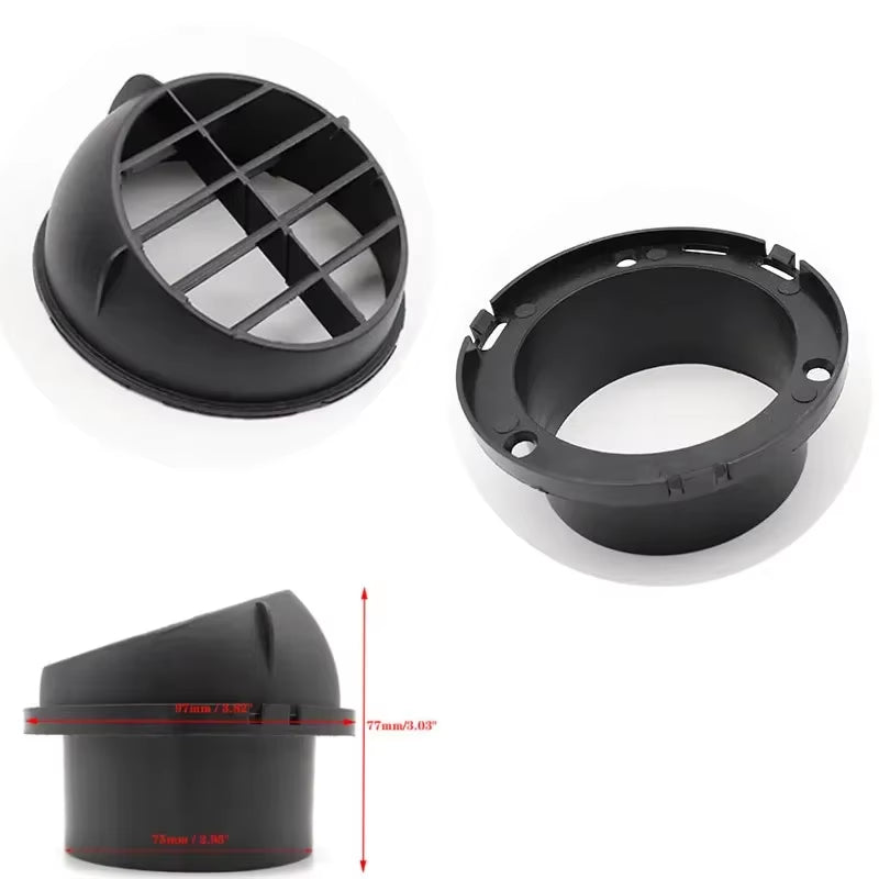 42/60/75/90Mm Heater Pipe Duct +Warm Air Outlet + 2X Hose Line Clip Blown Air Parking Heater for Eberspacher Webasto Propex