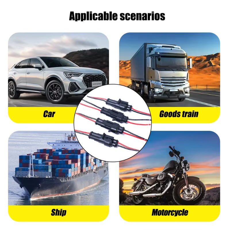 2P Cars Waterproof Connector Wire Electrical Connectors Cable Wires Connector Plug Super Seal for Motorcycles Trucks Accessories