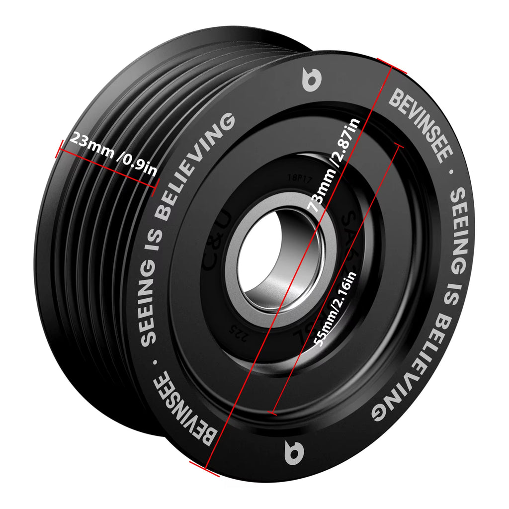 Aluminum LS 6 Groove Tensioner Pulley Width 23Mm for Chevrolet Corvette 5.7L 350 V8 1997-2004