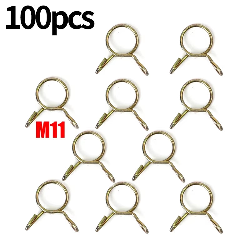 100/10PCS Car Petrol Hose Spring Clamps 5~14Mm Iron Pipe Clips Auto Fuel Line Petrol Pipe Fuel Hose Clamp for Motorcycle Boats