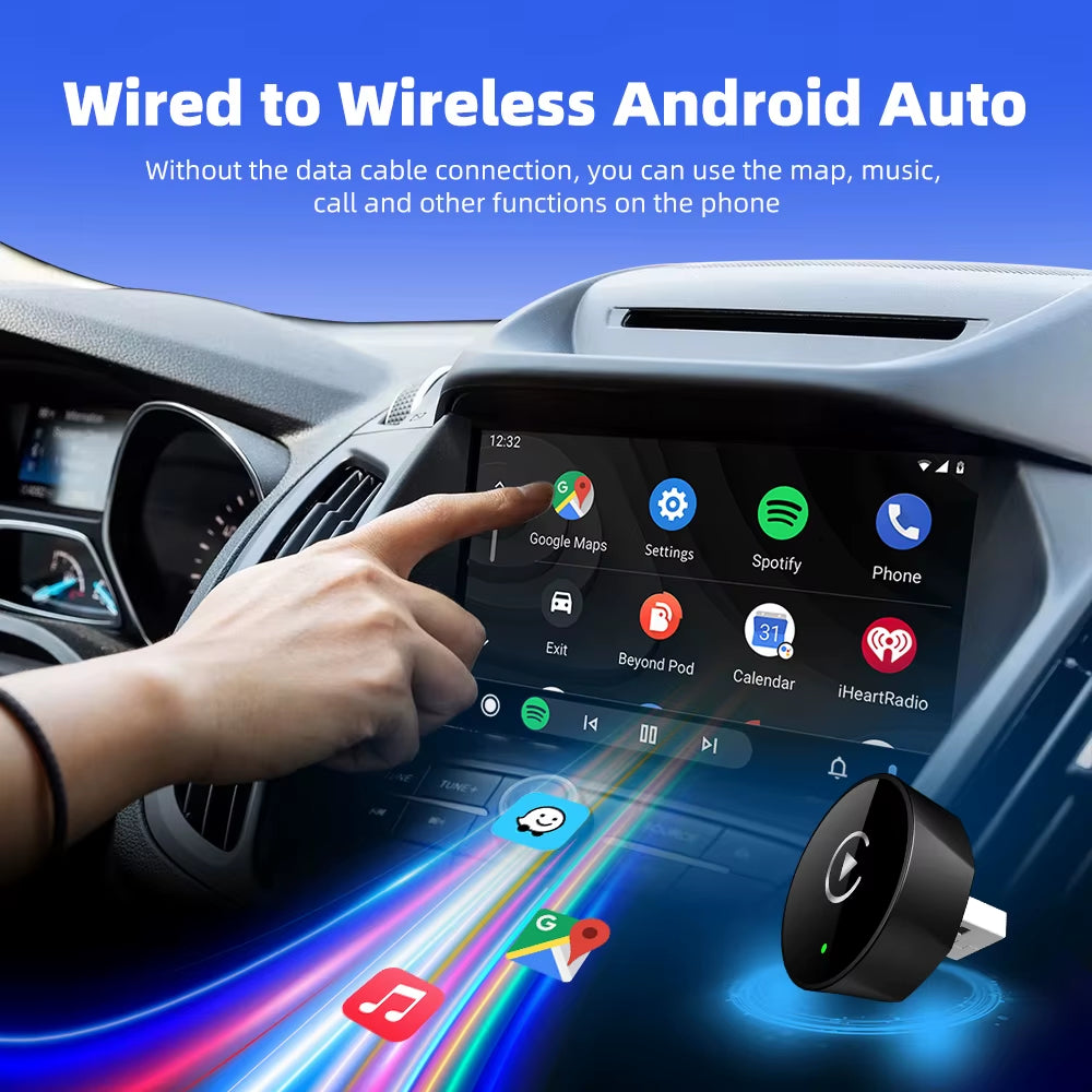 2In1 Wireless Carplay Dongle Wireless Android Auto Adapter AI Smart Box Car Intelligent Systems for Car with Wired Carplay